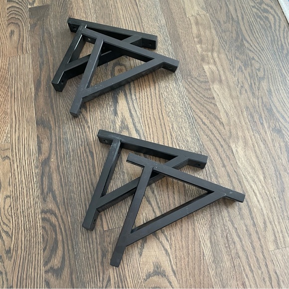 IKEA Wall Decor Set Of 4 Black Wood Ikea Shelf Brackets Poshmark